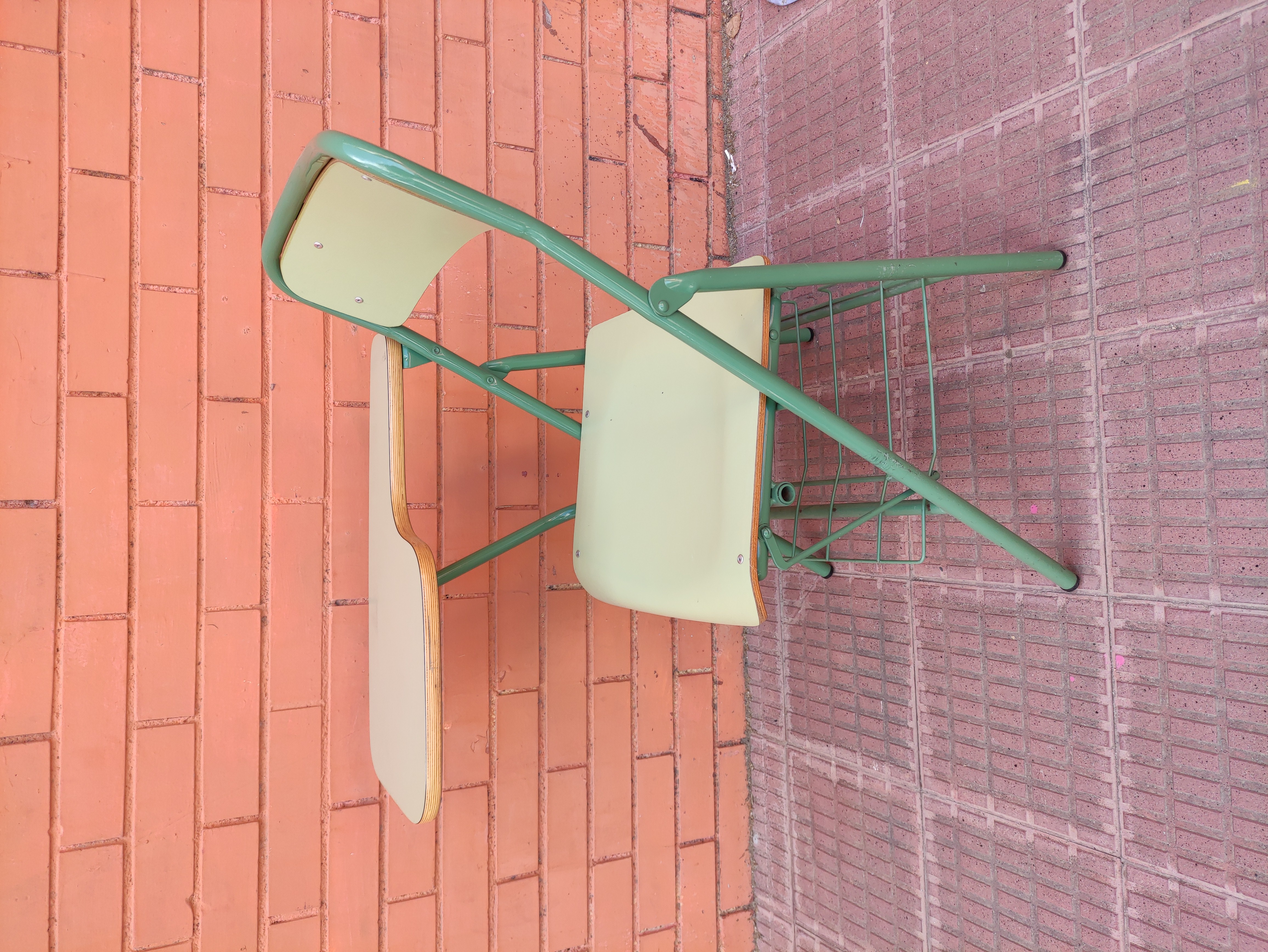 silla plegable pupitre escuela metal madera 82x50x63 24u